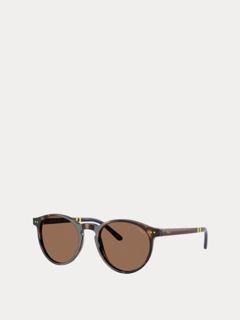 Polo Ralph Lauren Rugby-Stripe Round Sunglasses