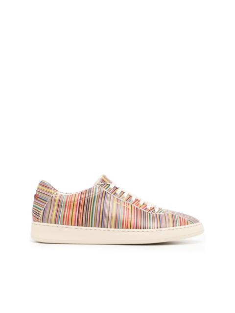 striped low-top sneakers