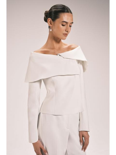 KAREN MILLEN Compact Viscose Stretch Tailored Asymmetric Blazer
