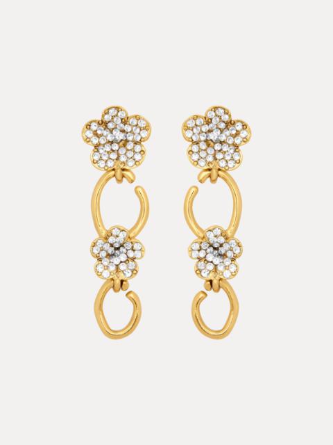 Oscar de la Renta CRYSTAL FLOWER O DROP EARRINGS