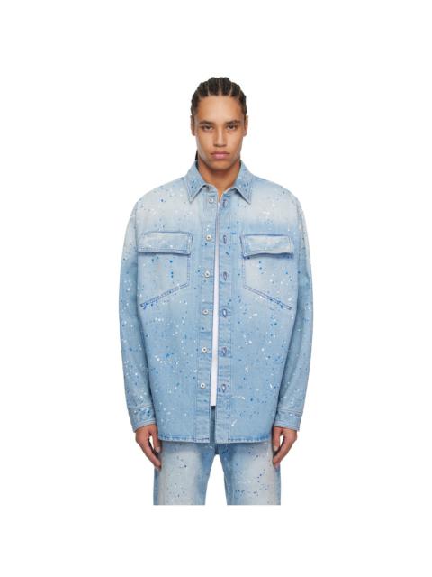 Off-White Blue Paint Splatter Denim Jacket