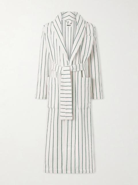 TEKLA Belted Striped Organic Cotton-Terry Robe