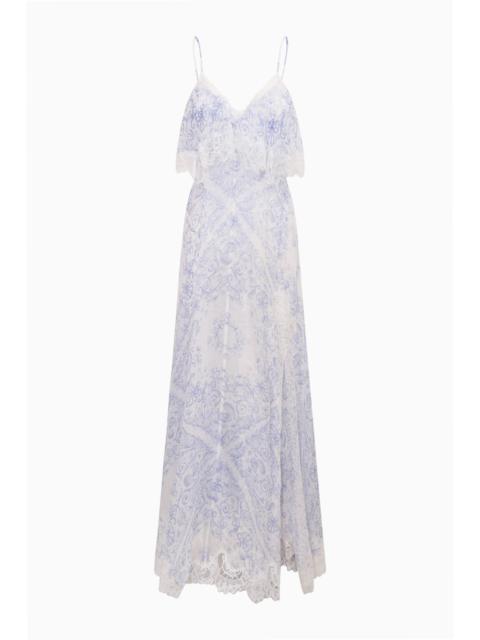 LoveShackFancy Stelline Sheer Silk Maxi Dress