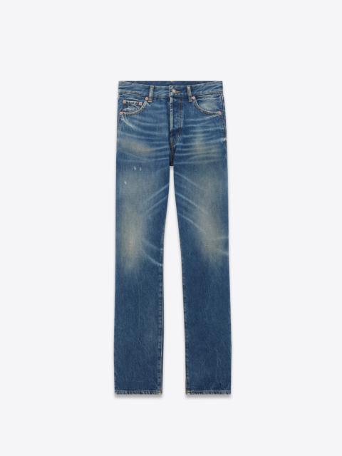 SAINT LAURENT straight-leg jeans in deauville beach blue denim