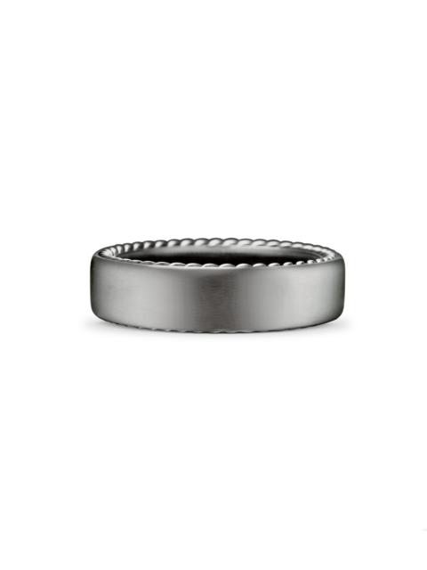 DAVID YURMAN Men's Streamline Band Ring with Grey Titanium - Grey