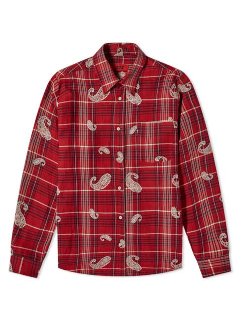 424 424 Paisley Printed Check Shirt