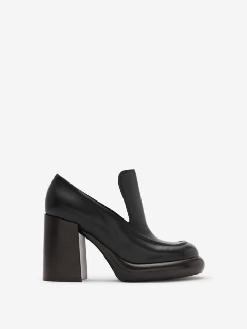 Leather Wedge Heeled Loafers