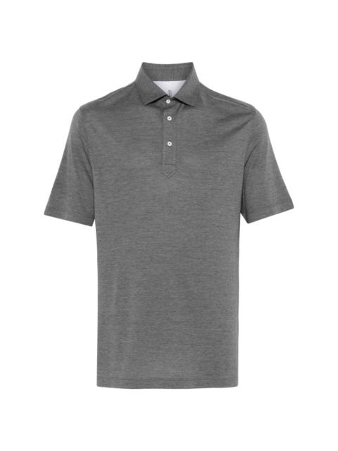 mélange-effect polo shirt