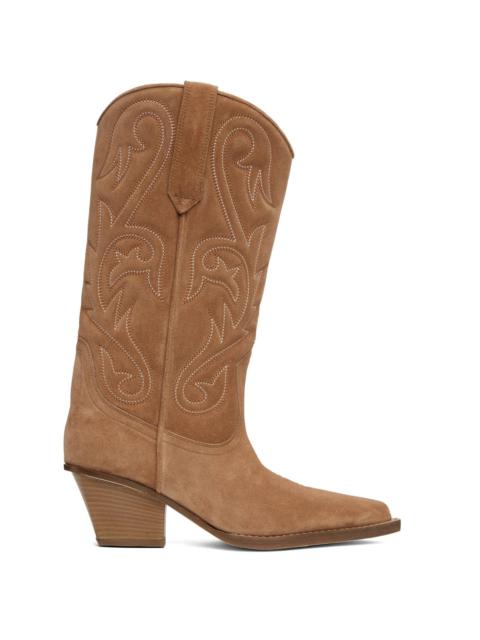 【送料&関税込】Ganni Stivali Western 40mm Ganni Leather cowboy boots GANNI