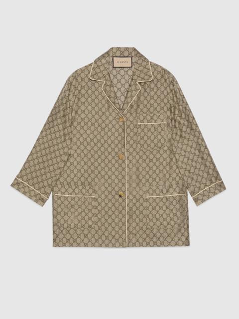 GUCCI GG Supreme print silk shirt