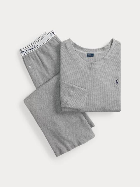 Polo Ralph Lauren Striped Waffle-Knit Long-Sleeve PJ Set