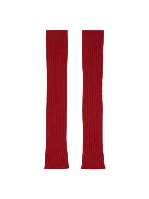 Rick Owens Red Rasato Knit Arm Warmers