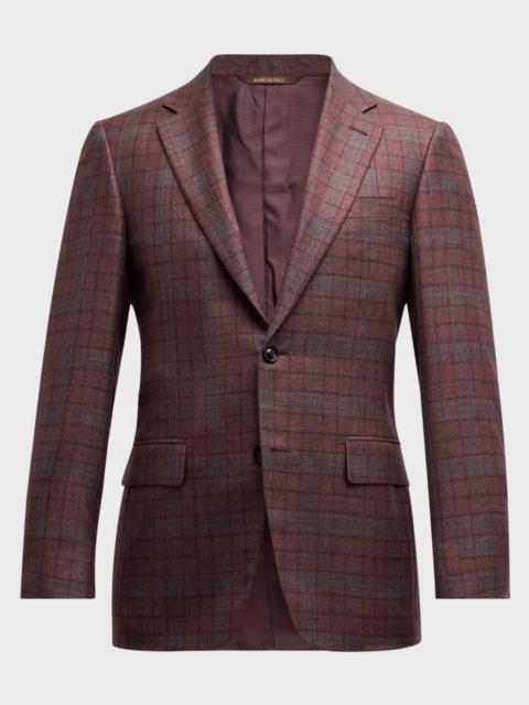 Canali Men's Silk-Wool Plaid Sport Coat