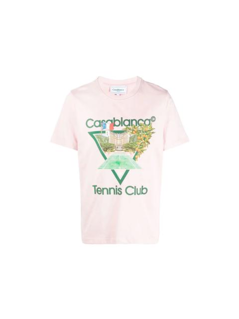 CASABLANCA Casablanca Graphic Print Short Sleeve T-shirt Light Pink