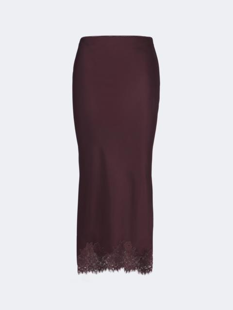 RIXO Matilde lace-trimmed satin midi skirt