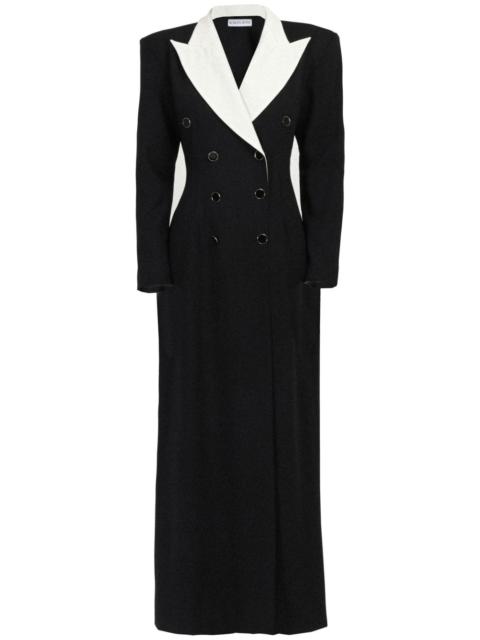 ROWEN ROSE contrasting-collar tuxedo maxi dress