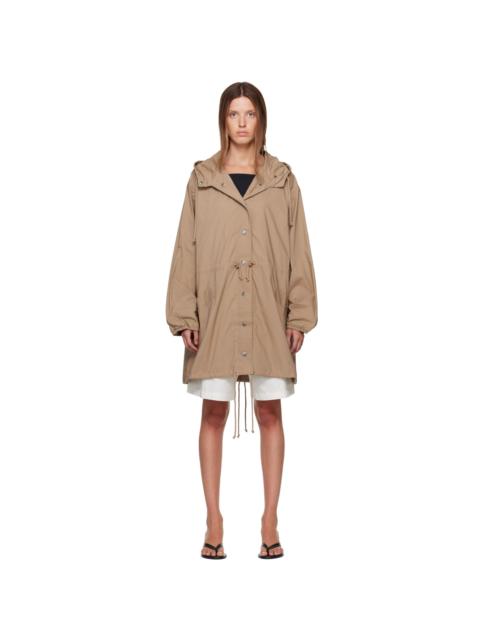 SKIMS Beige Woven Cotton Oversized Anorak