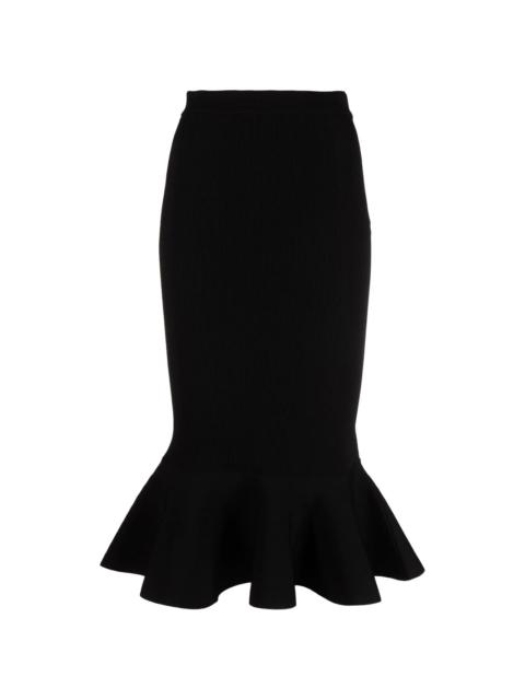 Alexander McQueen flared-hem knitted skirt