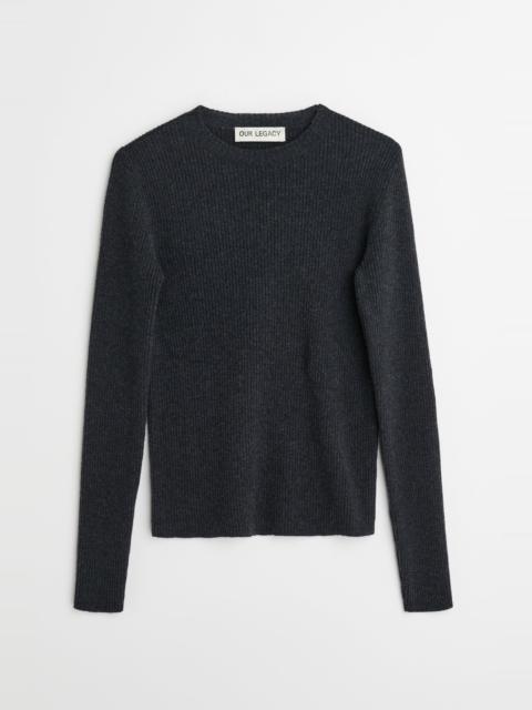 Compact Roundneck Anthracite Melange Wool