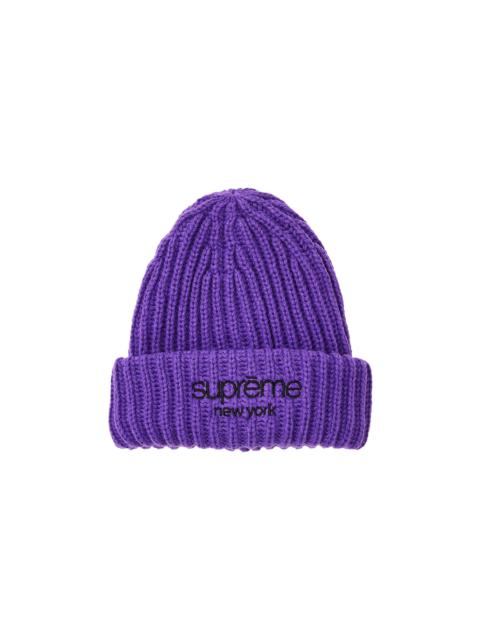 Supreme Classic Logo Chunky Ribbed Beanie 'Purple'