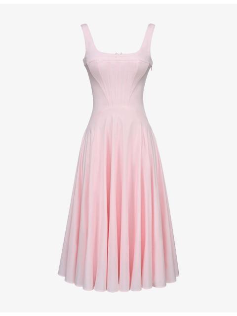 House of CB Jaime Square-Neck Stretch-Cotton Midi Dress