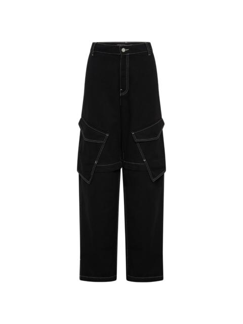 Dion Lee logo-patch detachable-leg jeans