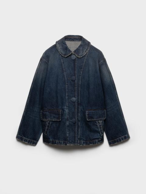 Washed denim blouson jacket