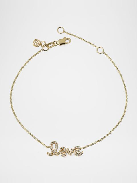 SYDNEY EVAN Small Yellow Gold Diamond Love Bracelet
