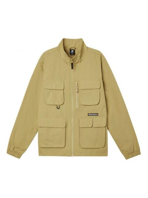 New Balance Zip Up Nylon Cargo Jacket 'Vintage Khaki' AMJ11322-BEI