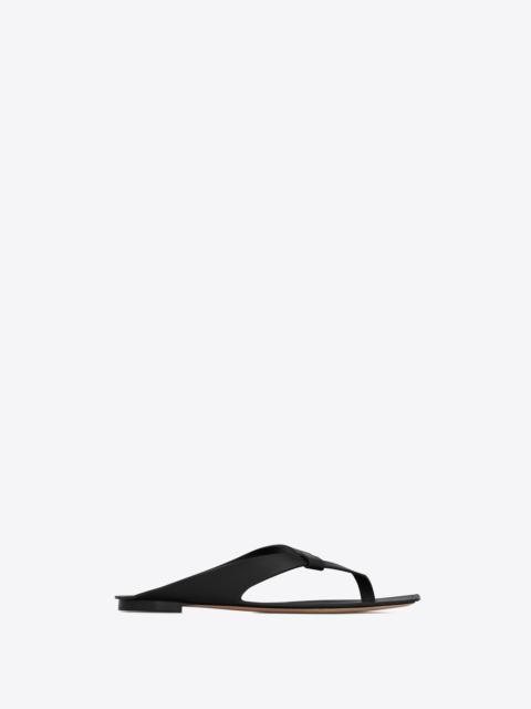 SAINT LAURENT isla flat sandals in smooth leather