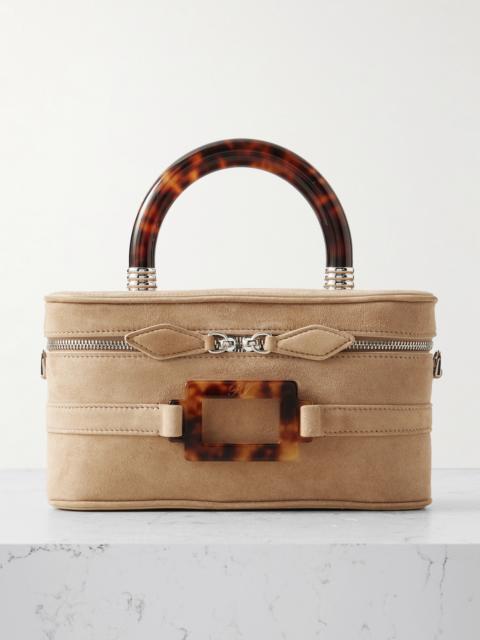 Roger Vivier Belle Vivier Vanity Mini Buckled Suede Clutch