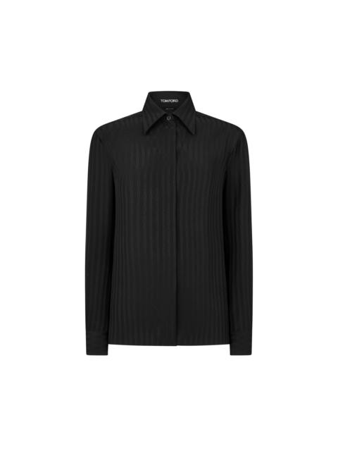 STRIPED WHITNEY FLUID SILK SHIRT