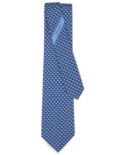 FERRAGAMO SILK TIE TOURNAMENT PRINT