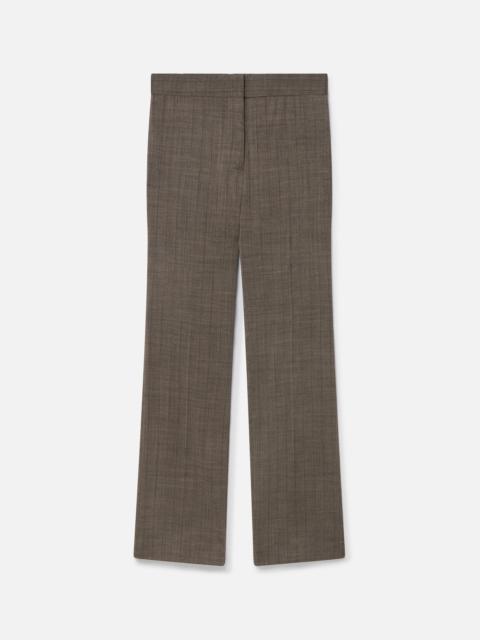 Checked Mid-Rise Straight-Leg Wool Trousers