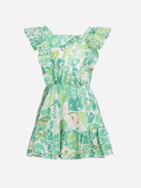 Poupette St Barth Mini Dress Kora for girls - Green Pencilleo