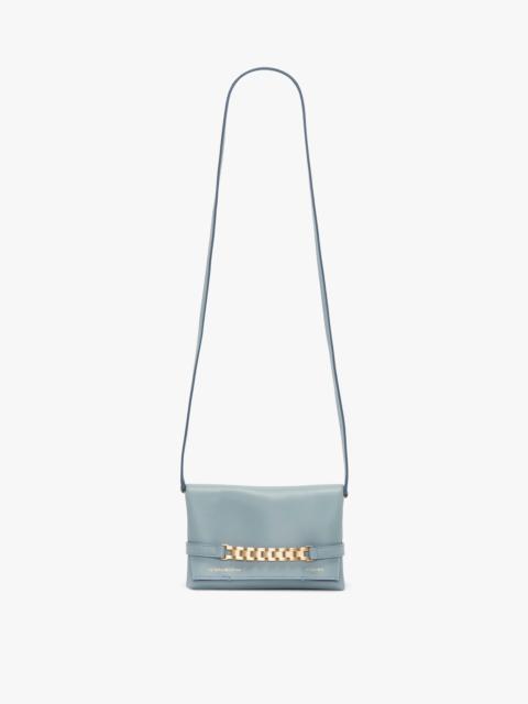 Victoria Beckham Mini Chain Pouch With Long Strap In Ice Leather
