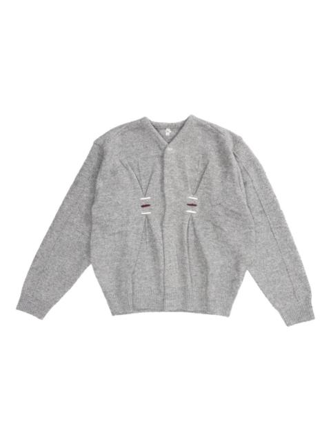 ADER error pleated-detail wool cardigan