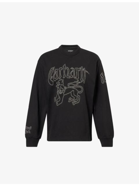 Carhartt Stitched-Logo Long-Sleeved Cotton T-Shirt