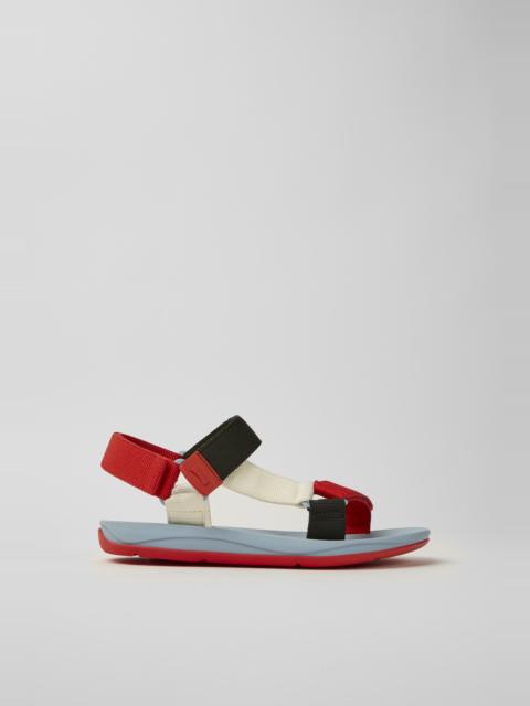 CAMPER Match Red, white, and black recycled PET sandals for men