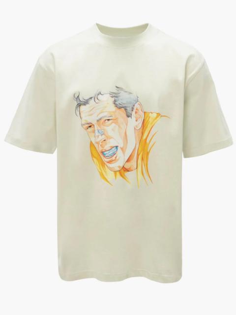 JW Anderson OVERSIZED PRINTED RUGBY FACE T-SHIRT