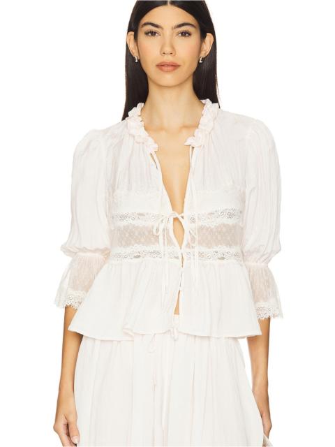 FREE PEOPLE x Intimately FP Forever Young Bed Jacket In White Alyssum