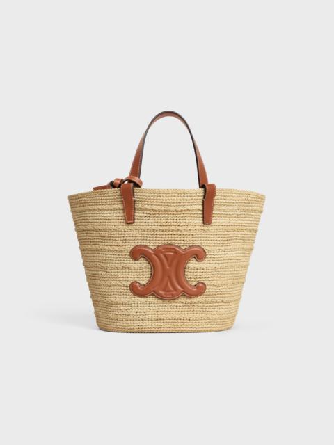 CELINE TEEN SUPPLE CELINE CLASSIC PANIER in Raffia and calfskin