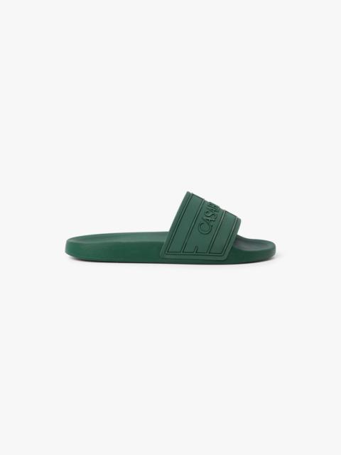 CASABLANCA Men's Green Logo Pool Slides | Casablanca Paris