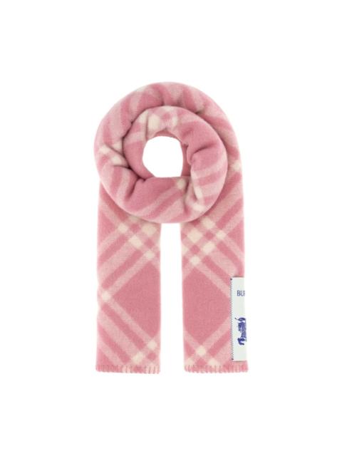 Burberry embroidered checked scarf
