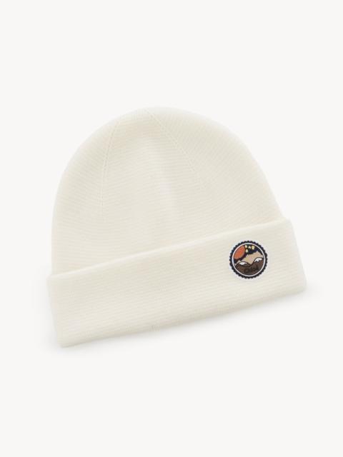 Chloé EMBROIDERED-PATCH BEANIE
