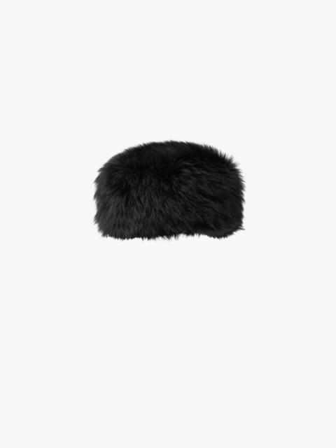 SAINT LAURENT PILLBOX HAT IN SHEARLING