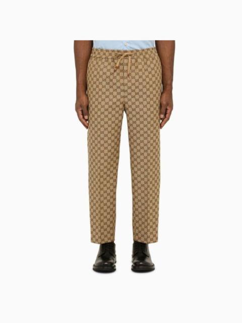 GUCCI Gucci Men Camel Jogging Trousers With Logo