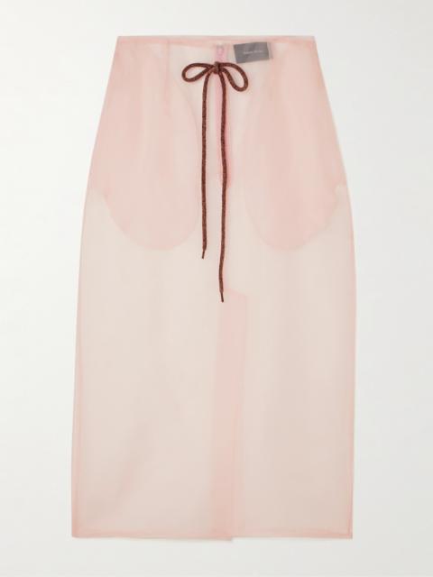 Simone Rocha Bow-detailed Silk-organza Midi Skirt