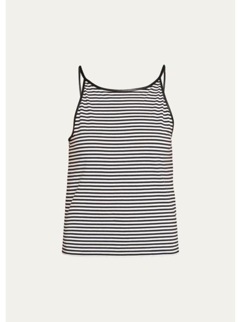 FRAME The Leather-Trim Tank Top