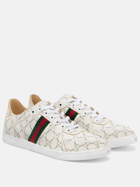 GUCCI GG Web Stripe leather sneakers